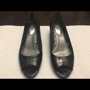 Alfani - Open Toe Wedge Shoe - Black 6M